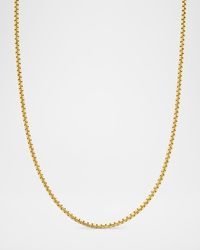 Men's Box Chain Necklace in Brushed 18K Gold, 2.7mm
