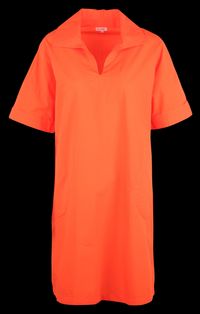 Bensimon - Robe courte col chemise en coton - Taille L - Orange