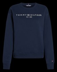 Tommy Hilfiger - Sweat col rond en coton mélangé droit - Taille L - Bleu