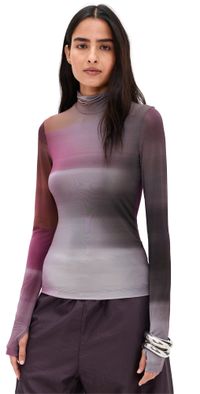 Helmut Lang Long Sleeve Turtleneck Purple Multi S