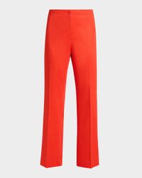 Roma Cropped Straight-Leg Stretch Cotton Pants