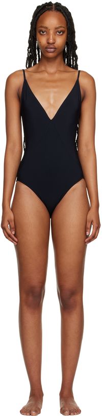 Rick Owens Black V-Neck Swimsuit
