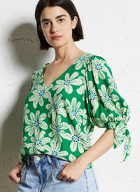 Fabienne Chapot - Top droit imprimé - Taille 40 - Vert