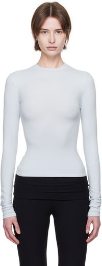 SKIMS Blue Cotton Jersey Long Sleeve T-shirt