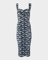 Floral Ruched Midi Dress