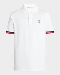 Men's Striped-Trim Pique Polo Shirt