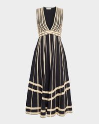 Palermo Deep-V Midi Dress
