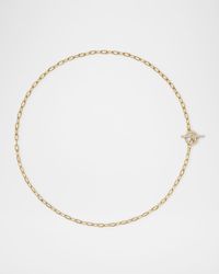 Madison Chain Necklace with Diamonds in 18K Gold, 3mm, 17"L