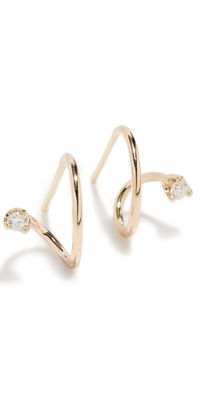 Zoe Chicco 14k Gold Wire Illusion Diamond Huggie Hoop Earrings 14k Yellow Gold One Size