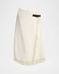 Galla Woven Fringe-Trim Skirt