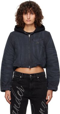 alexanderwang.t Navy Padded Zip-Up Hooded Jacket