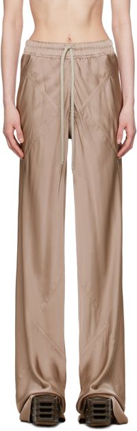 Rick Owens Taupe Hollywood Drawstring Bias Lounge Pants