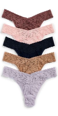 Hanky Panky Original Rise Thongs Holiday Cracker 5 Pack Box Multi One Size
