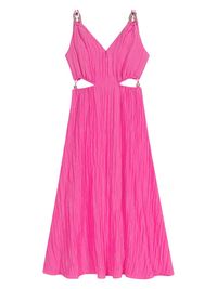 Women's Openwork Midi Dress - Pink - Size 10