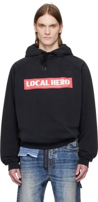 Martine Rose Black Raglan Hoodie