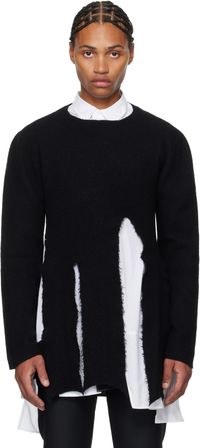Comme des Garçons Homme Plus Black Worsted Wool Sweater