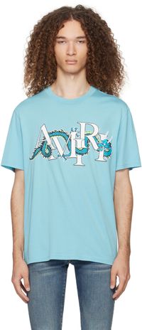 Amiri T-shirt CNY bleu à image à logo