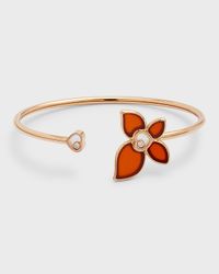 Happy Butterfly 18K Rose Gold Carnelian Bracelet