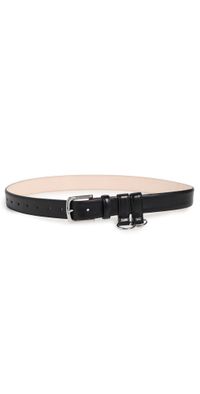 Tibi Classic Ring Hardware Leather Belt Black L/XL