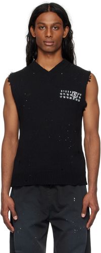 MM6 Maison Margiela Gilet noir à effet usé