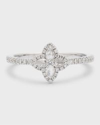 Blossom 18K White Gold Blossom Motif Diamond Ring, Size 6, 0.34tcw