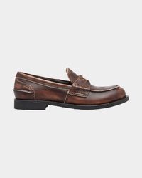 Leather Coin Penny Loafers