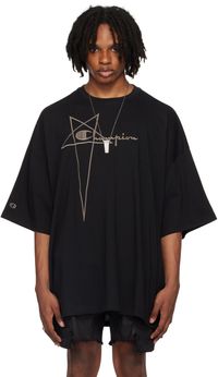 Rick Owens T-shirt Tommy noir édition Champion