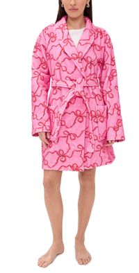 LoveShackFancy Indie Cotton Bathrobe Crimson Candy XS/S