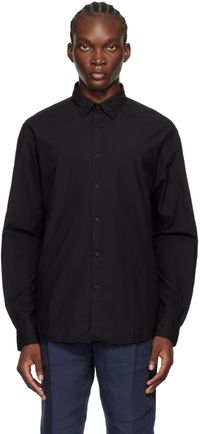 Sunspel Black Lightweight Poplin Shirt