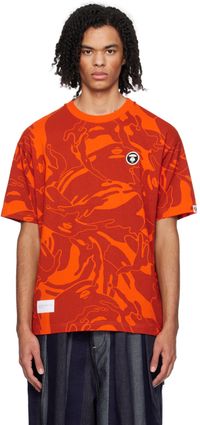 AAPE by A Bathing Ape Orange Camouflage T-Shirt
