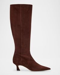 50mm Vinnie Suede Knee-High Boots