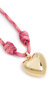 Martha Calvo Heart Cord Necklace Pink One Size