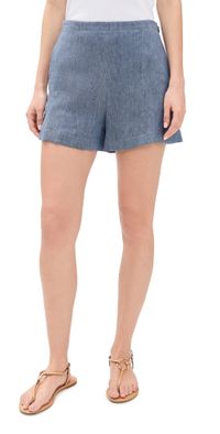 Theory Cotton Blend Shorts Light Denim 12