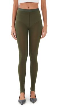 WARDROBE. NYC Sheer Stirrup Leggings Military L