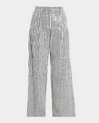 Sulli Clear Sequined Striped Pants