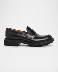 McFie Leather Lug-Sole Penny Loafers