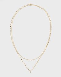 14K Gold Solo Double-Strand Necklace with Diamond