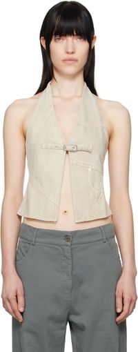 Gimaguas SSENSE Exclusive Beige Beverly Denim Tank Top