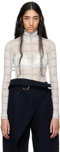 JW Anderson White Semi-Sheer Turtleneck