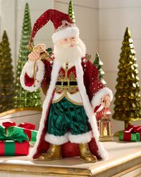 King Christopher Claus with Lantern Tabletop Figurine