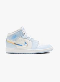 Nike - Air jordan 1 mid glitter swoosh - Taille 40 - Blanc