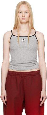 Marine Serre Gray Moon Logo Jersey Tank Top