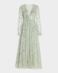 Leila Sequin Dot Tulle Ankle Gown