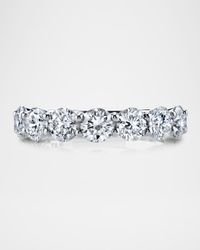 Platinum Round White Diamond Buttercup Band Ring, 3.50tcw
