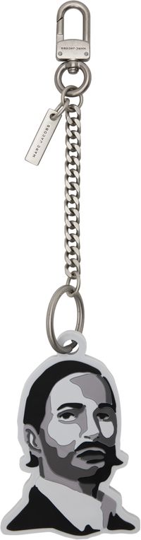 Marc Jacobs Silver & Gray 'The Marc Bag Charm' Keychain
