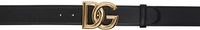 Dolce&Gabbana Black Calfskin 'DG' Logo Belt