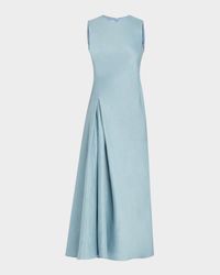 Sleeveless Pleated A-Line Maxi Dress