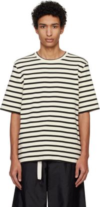 Jil Sander Navy & Off-White Striped T-shirt