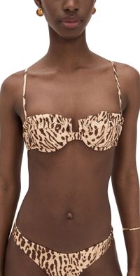 Zimmermann Cascadian Balconette Top Tan Leopard 2 A/B