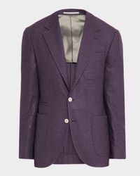 Men's Tonal Prince of Wales Patch-Pocket Sport Coat